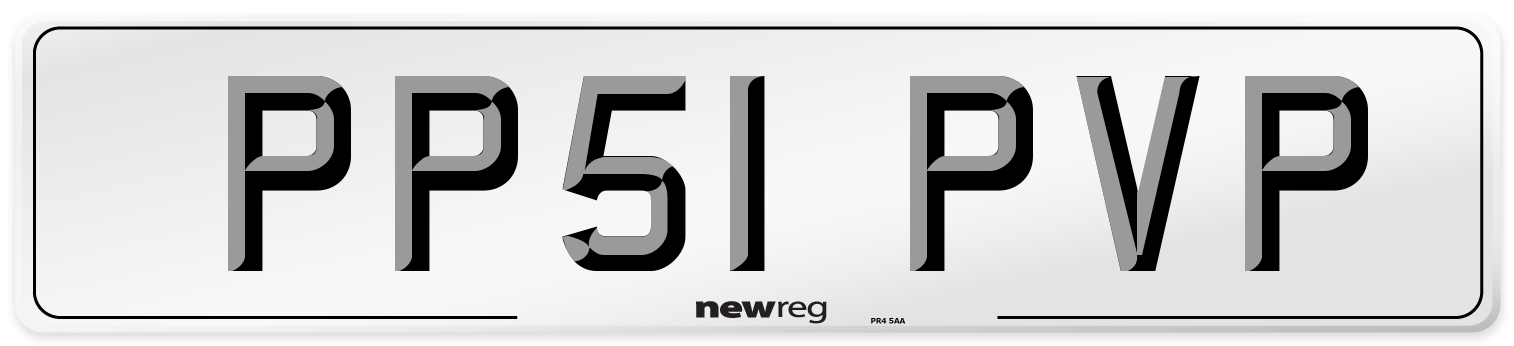 PP51 PVP Number Plate from New Reg